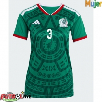 Camiseta México Cesar Montes #3 Primera Equipación para mujer Mundial 2026 manga corta